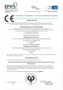 CE 0766-CPR-720 PARTICLEBOARD